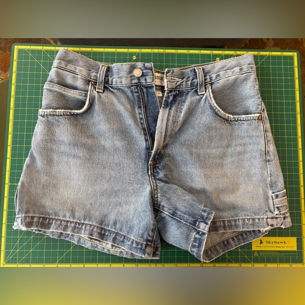 Agolde Magda carpenter denim shorts